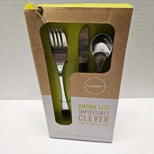 New Knork Original 24PC Set Service 8 Dinner Forks Knives Lite Impossibly Clever